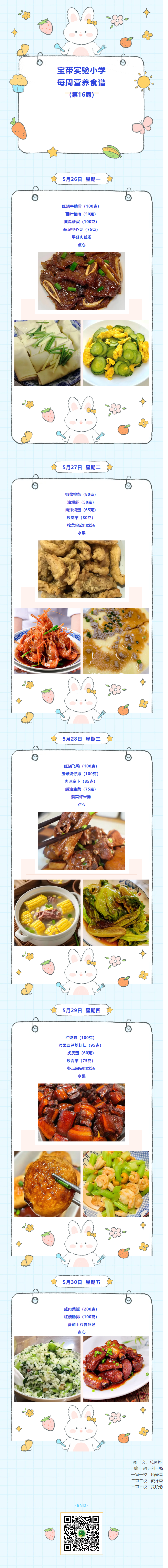 01【凌霄新闻台】宝带实验小学每周营养食谱（第16周）