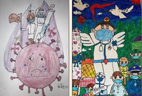 【凌霄新闻台】“疫”起宅家，以“艺”战“疫”（一）——宝带实小低中年级抗击疫情美术作品展示