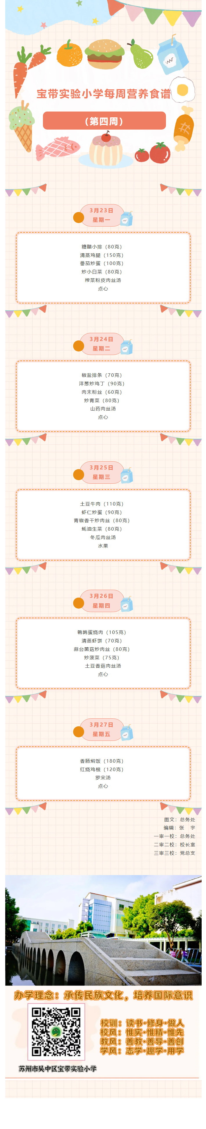 01【凌霄新闻台】宝带实验小学每周营养食谱 （第四周）